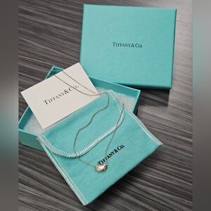 Tiffany & Co. 925 Sterling Silver Bean Pendant & 16" Chain FULL INCLUSION